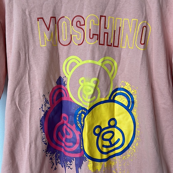 Moschino NWT Super Cute Pink Peach Teddy Bear Shirt Top **Size L** 🧸🧸 - Picture 3 of 7